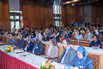 Attendees at the inaugural Quy Nhon Dialogue on Climate and Transitions, which took place from Oct 10 to 11 in Vietnam’s central province of Binh Dinh.