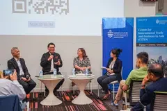 From left: Alvin Goh, SHRI’s chief executive officer; Patrick Tay, NTUC’s assistant secretary-general; Joyce Bijl, ManpowerGroup’s Asia Pacific and Middle East business development director; and Wang Pengji, associate professor, JCU.