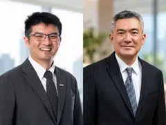SNEF chief executive Hao Shuo (left) and Poon Hong Yuen, who takes over as CEO on Dec 1.