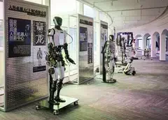 Robots for various purposes from caregiving to making coffee on display at the Shanghai Humanoid Robot Innovation Incubator.