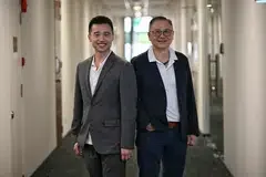 Mi Material CEO and executive director Kevin Tan (left) with executive director Heng Kok Lin. The company’s IPO comprised 77.5 million shares at S$1.80 apiece.