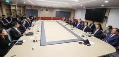 Minister K Shanmugam (left, centre) says the government will publicly name the CEOs and companies that voluntarily agree to assessments of their operations and supply chains.