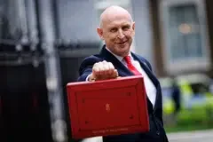 UK Finance Minister John Healey announced measures including a three percentage point hike in the bank surcharge, starting in January and running for 15 months.