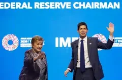 US Fed chair Kevin Warsh (right) with IMF's Kristalina Georgieva. Even if the Fed doesn’t hike rates, the former will have to address the central bank’s inflation-fighting plans.